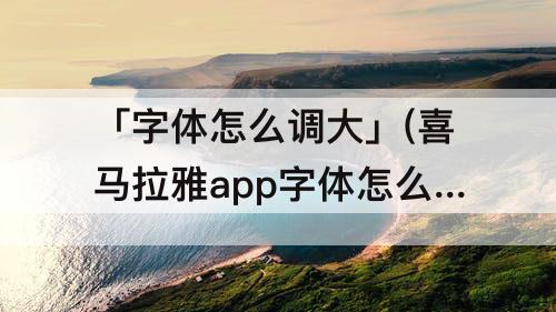 「字体怎么调大」(喜马拉雅app字体怎么调大)