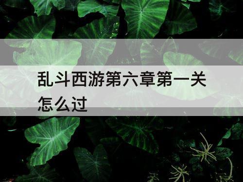 乱斗西游第六章第一关怎么过