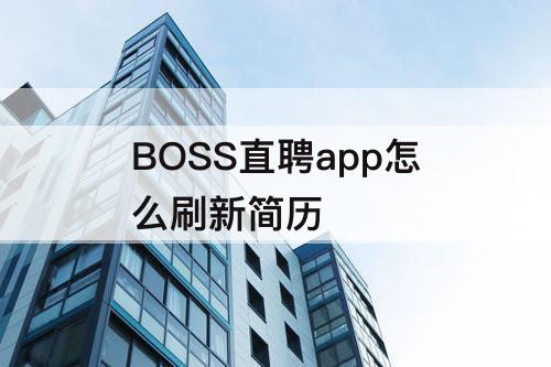 BOSS直聘app怎么刷新简历