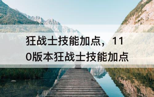 狂战士技能加点，110版本狂战士技能加点