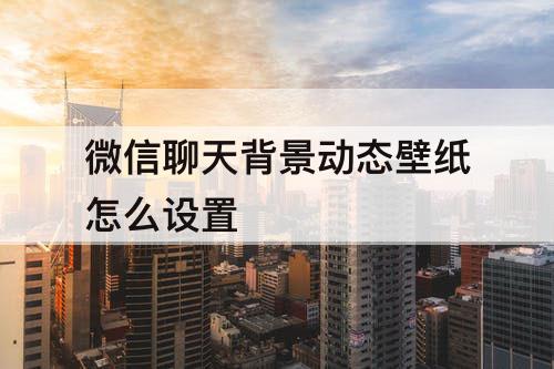 微信聊天背景动态壁纸怎么设置