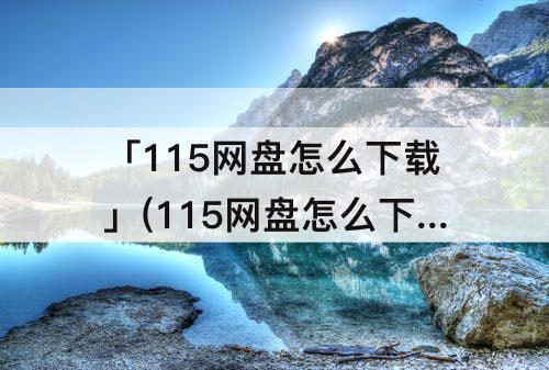 「115网盘怎么下载」(115网盘怎么下载资源)