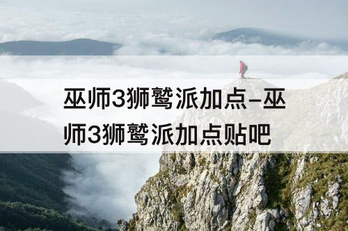 巫师3狮鹫派加点-巫师3狮鹫派加点贴吧