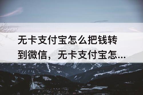 无卡支付宝怎么把钱转到微信，无卡支付宝怎么把钱转到微信的软件