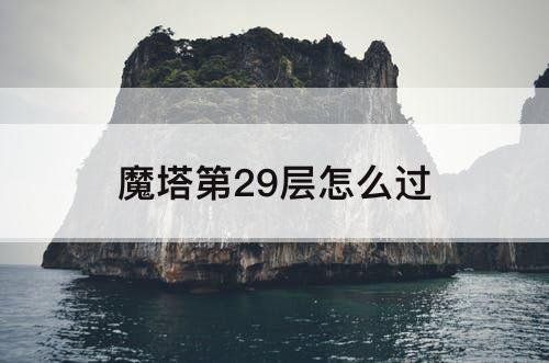 魔塔第29层怎么过