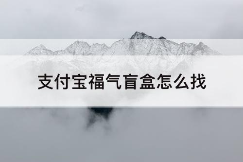支付宝福气盲盒怎么找