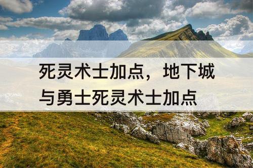 死灵术士加点，地下城与勇士死灵术士加点