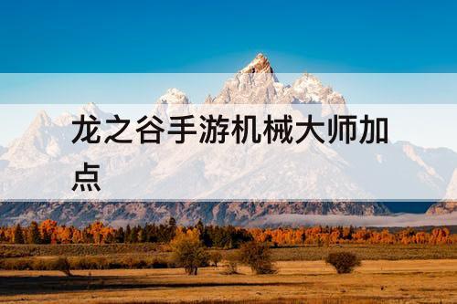 龙之谷手游机械大师加点