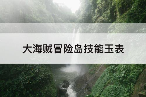 大海贼冒险岛技能玉表