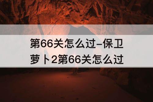 第66关怎么过-保卫萝卜2第66关怎么过