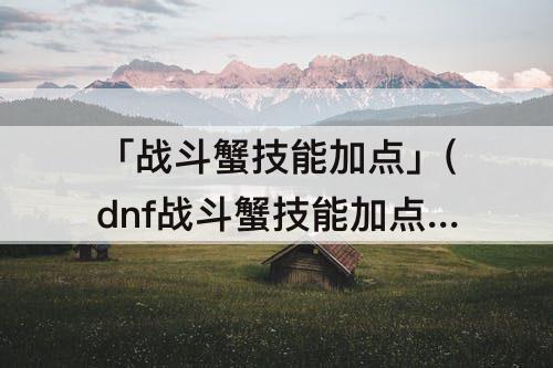 「战斗蟹技能加点」(dnf战斗蟹技能加点)