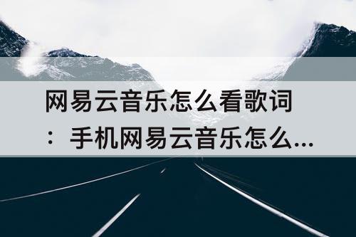 网易云音乐怎么看歌词：手机网易云音乐怎么看歌词