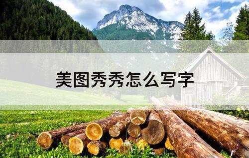 美图秀秀怎么写字