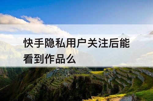 快手隐私用户关注后能看到作品么