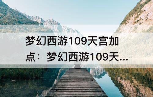 梦幻西游109天宫加点：梦幻西游109天宫加点最好