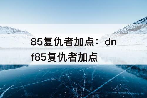 85复仇者加点：dnf85复仇者加点
