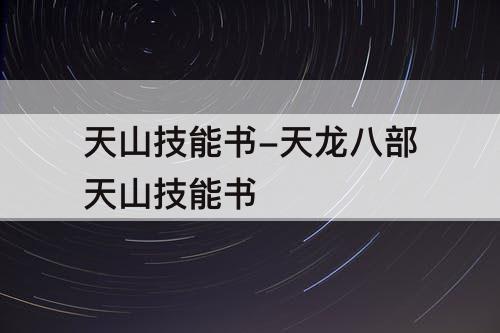 天山技能书-天龙八部天山技能书