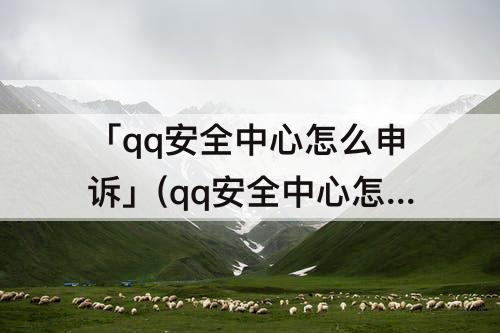 「qq安全中心怎么申诉」(qq安全中心怎么申诉账号改身份证)