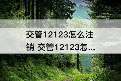 交管12123怎么注销 交管12123怎么注销车辆报废