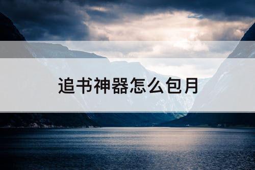追书神器怎么包月