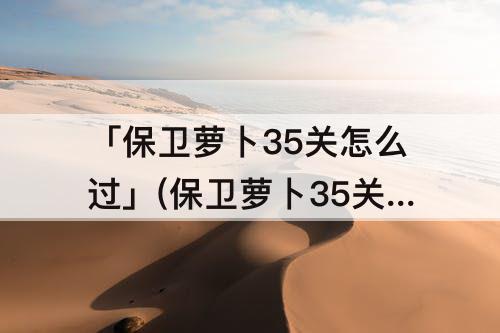 「保卫萝卜35关怎么过」(保卫萝卜35关怎么过图)