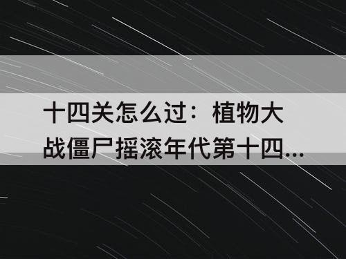 十四关怎么过：植物大战僵尸摇滚年代第十四关怎么过