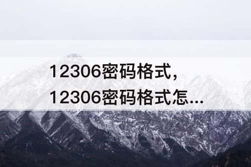 12306密码格式，12306密码格式怎么设置