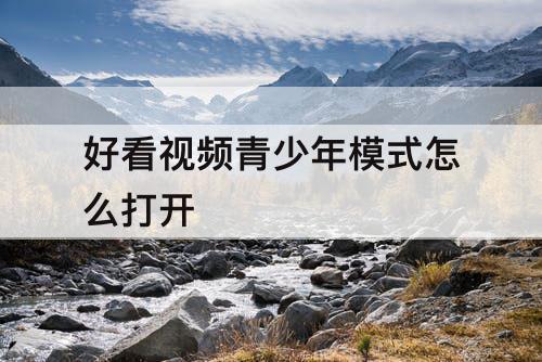 好看视频青少年模式怎么打开