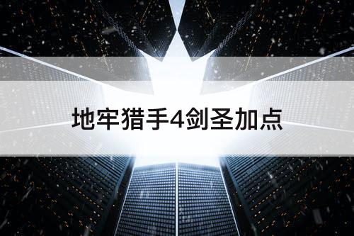地牢猎手4剑圣加点