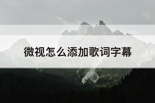 微视怎么添加歌词字幕