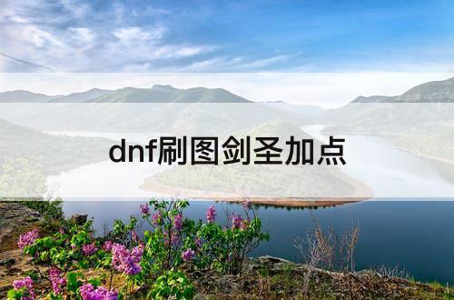 dnf刷图剑圣加点