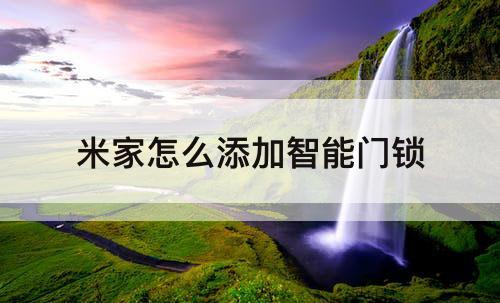 米家怎么添加智能门锁