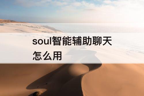 soul智能辅助聊天怎么用