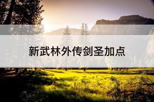 新武林外传剑圣加点
