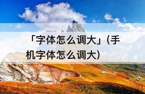 「字体怎么调大」(手机字体怎么调大)