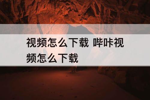 视频怎么下载 哔咔视频怎么下载