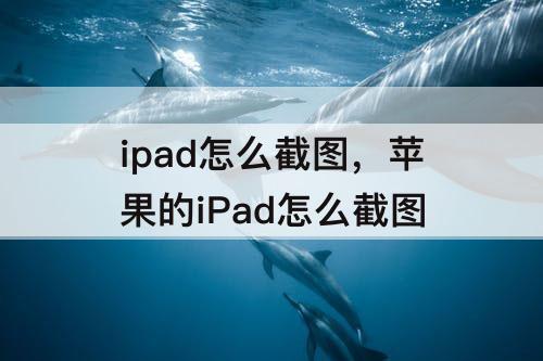 ipad怎么截图，苹果的iPad怎么截图