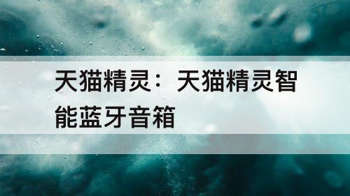 天猫精灵：天猫精灵智能蓝牙音箱