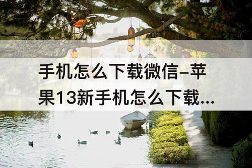 手机怎么下载微信-苹果13新手机怎么下载微信之类的