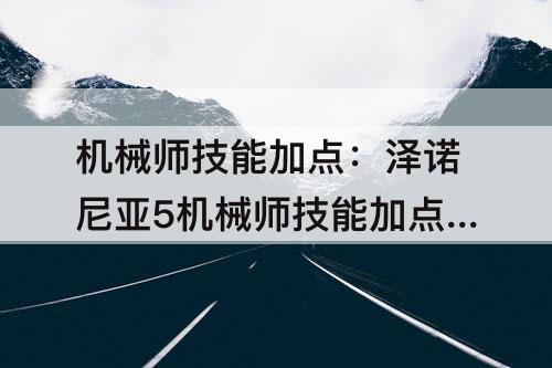 机械师技能加点：泽诺尼亚5机械师技能加点图