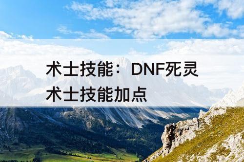 术士技能：DNF死灵术士技能加点