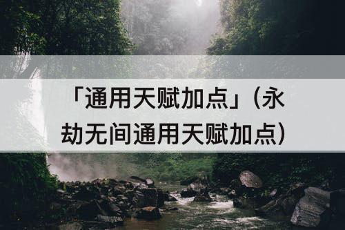 「通用天赋加点」(永劫无间通用天赋加点)