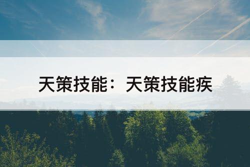 天策技能：天策技能疾