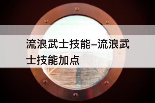 流浪武士技能-流浪武士技能加点