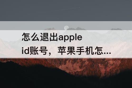 怎么退出apple id账号，苹果手机怎么退出apple id账号重新申请